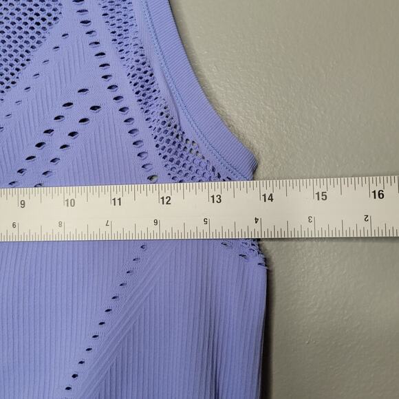 Athleta tank top women's size S Oxygen periwinkle seamless stretch workout gym - Picture 5 of 6